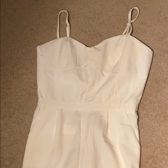 White Jumpsuit with Fitted Bodice - Picture 8 of 8